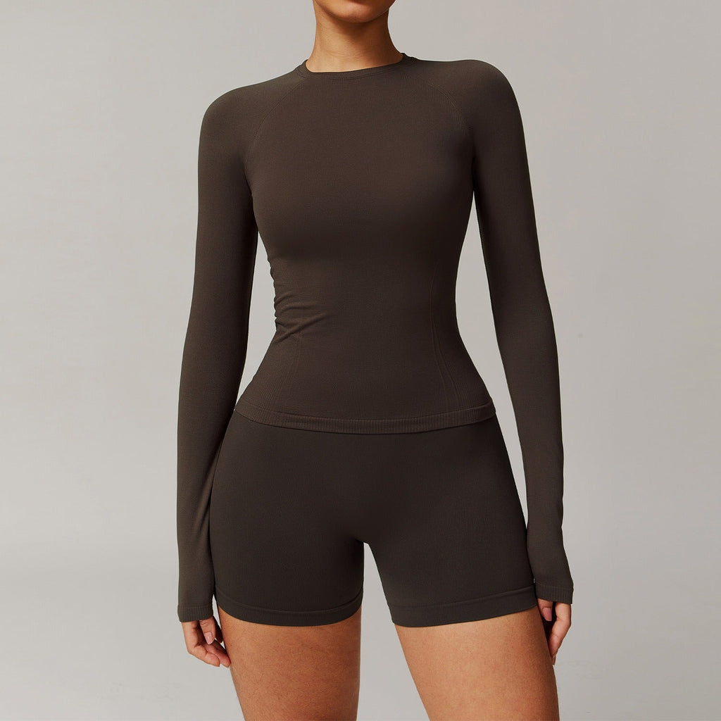 Piper Longsleeve Top & Shorts Set Chocolate