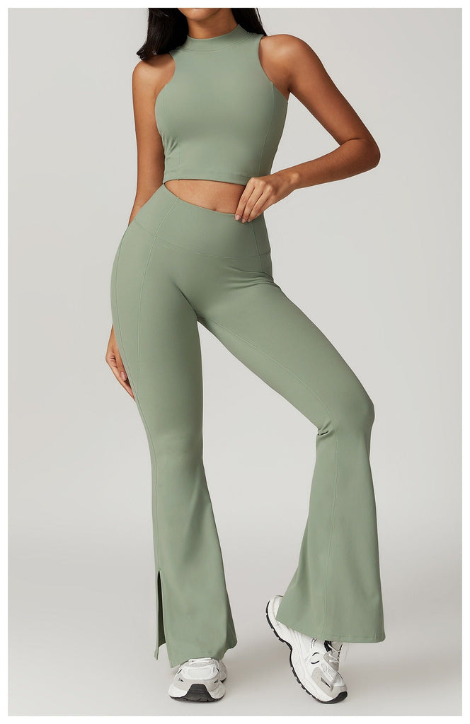Mira Crop Top & Flared Set Sage