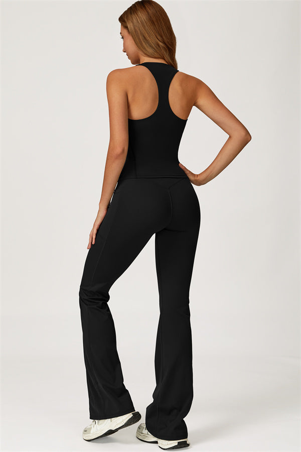 The Glacier Crop Tank Flared Leggings 2-Piece Set