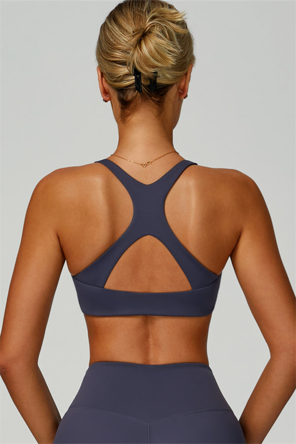 The Thrive Sports Bra Metallic Blue