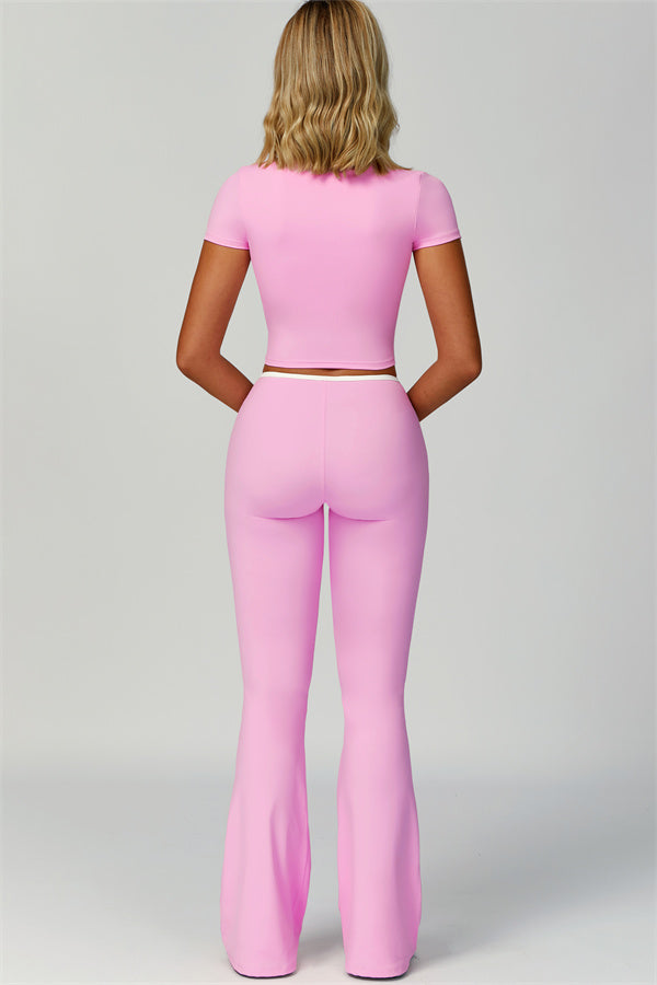 The Skyline Tie Top Flared Leggings Headband 3-Piece Set