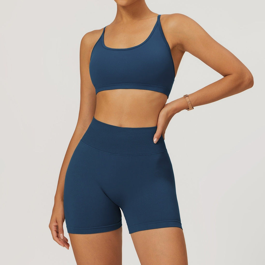 Piper Scoop Top & Shorts Set Titanium blue
