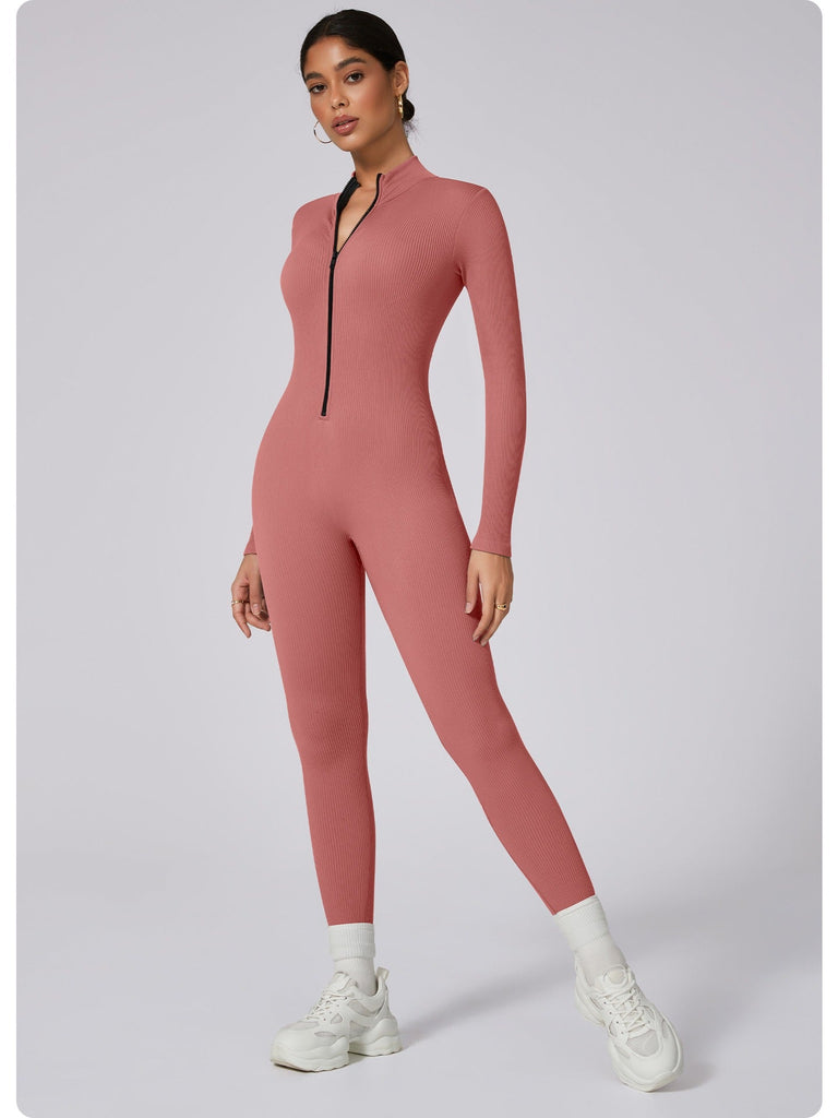 Zip Up Luxe Ribbed Jumpsuit