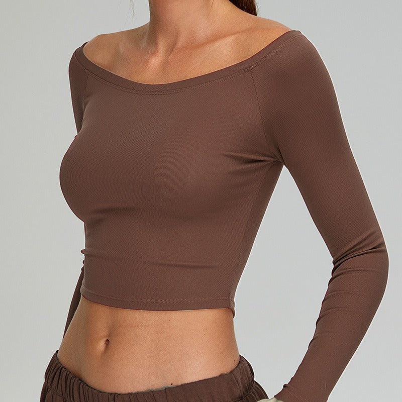 Annora Off Shoulders Top Brown