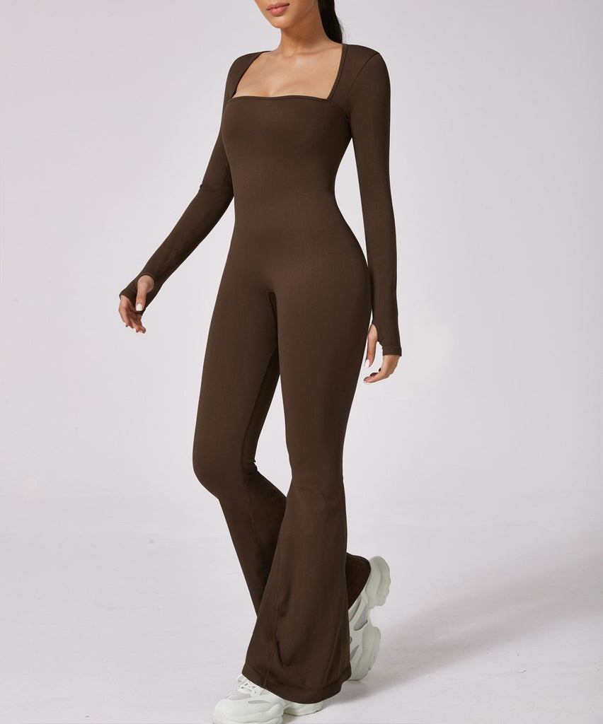 Brooks Longsleeve Flared Jumpsuit Chocolate