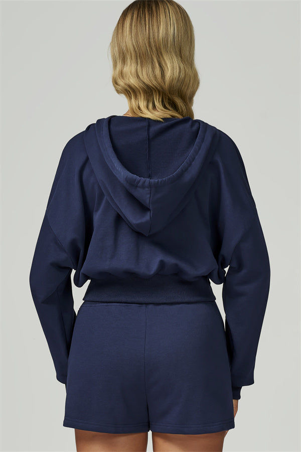 The FlexFit Crop Hoodie Shorts 2-Piece Set