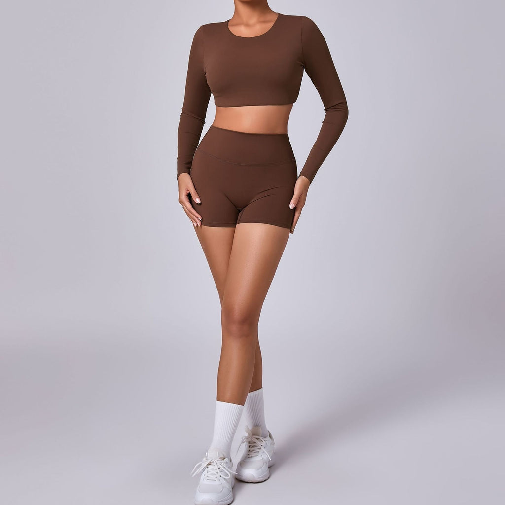 Beth Longsleeve Crop Top & Shorts Set