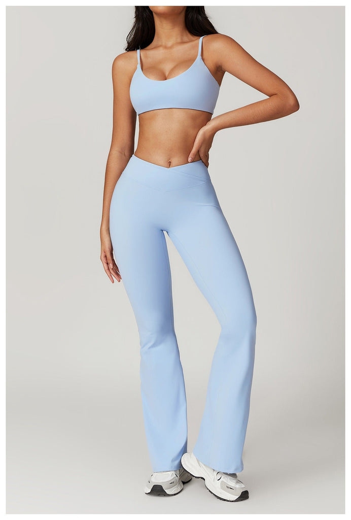 Arabella Bra Top & Flared Set Blue