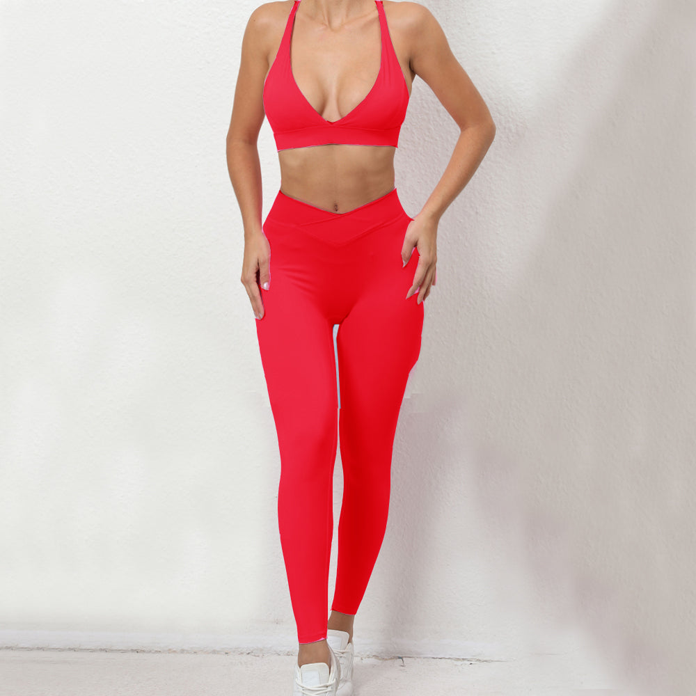 Sienna Bra & Leggings Set Red