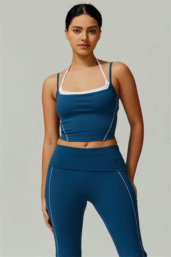 The Radiant Crop Top Flares 2-Piece Set Cobalt
