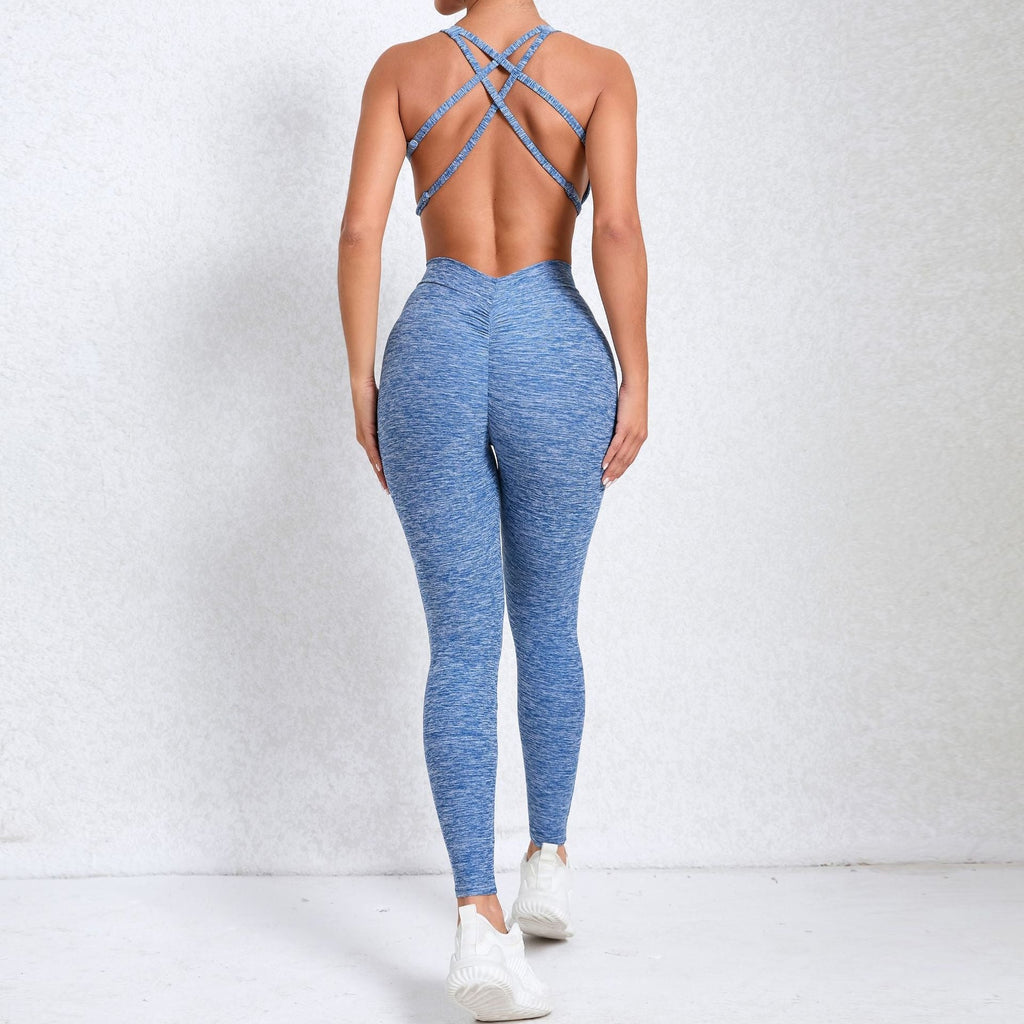 Double Cross Back Active Jumpsuit