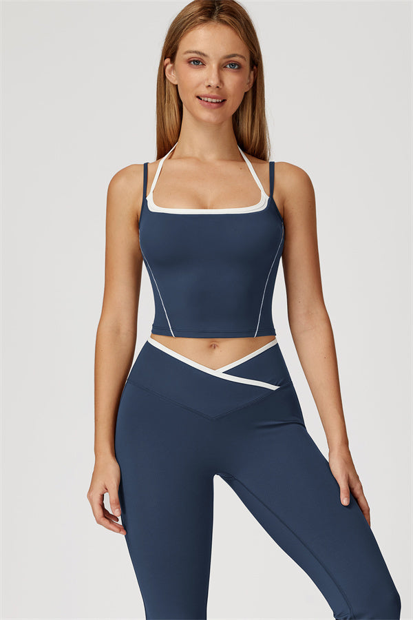 The Radiant Crop Top Flared Leggings 2-Piece Set Cobalt