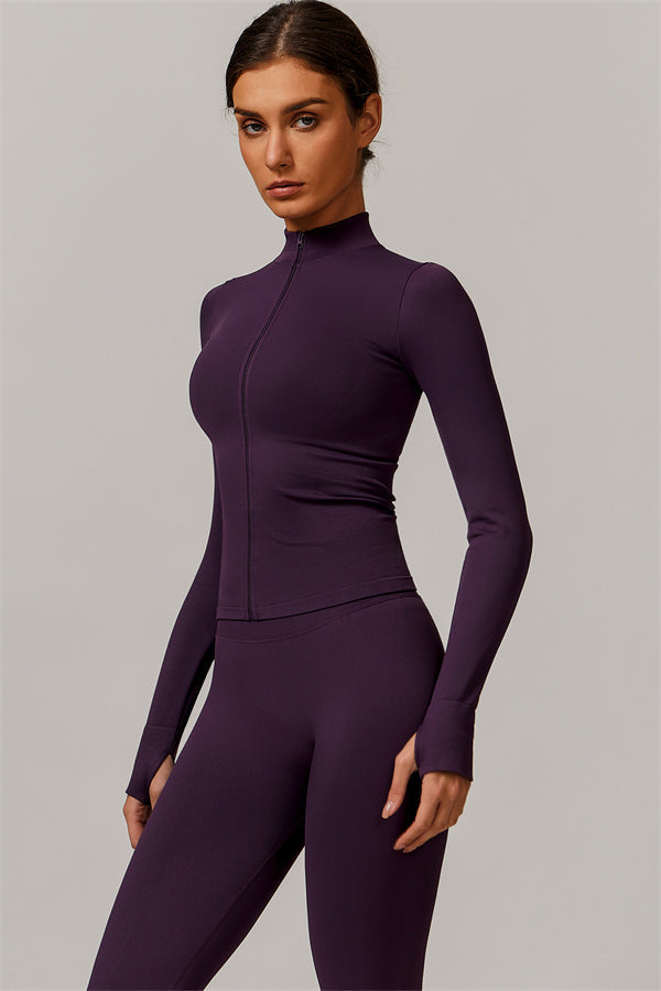 The Nova Luxe Jacket Leggings 2-Piece Set Plum Purple