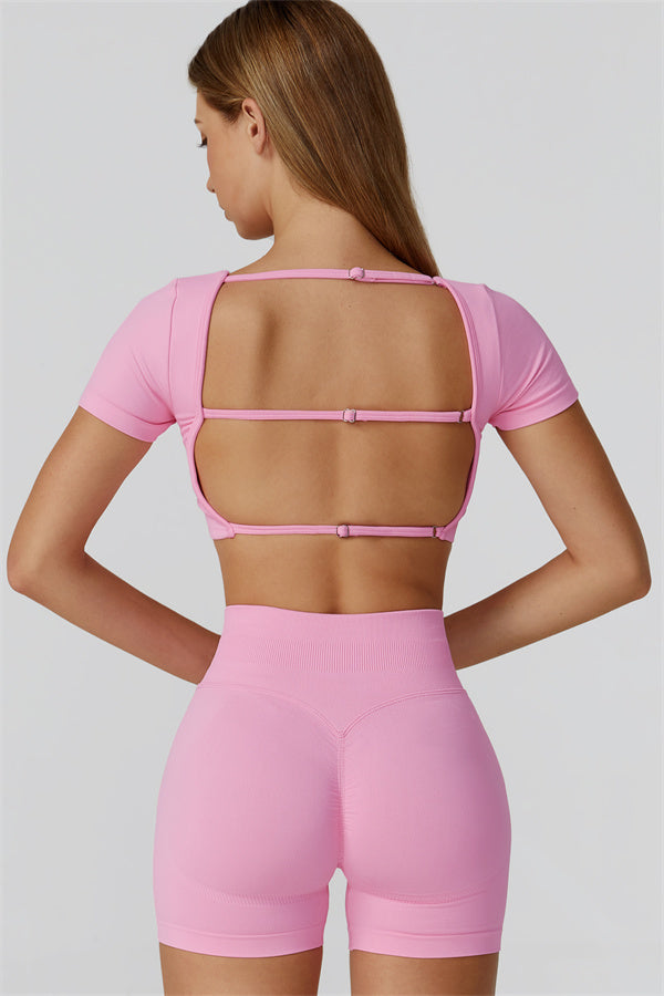 The Reign Crop Top Shorts 2-Piece Set Magenta