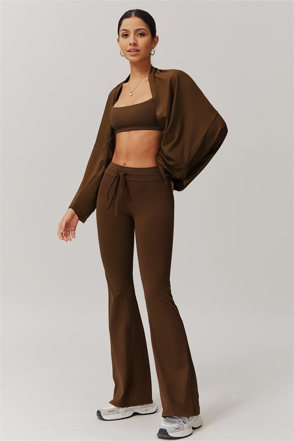 The Resonate Drift Cropped Pullover Flared Leggings 2-Piece Set