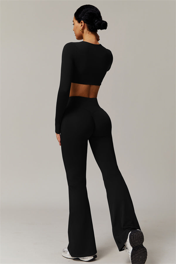 The Delicate Long Sleeve T-shirt Flared Leggings 2-Piece Set