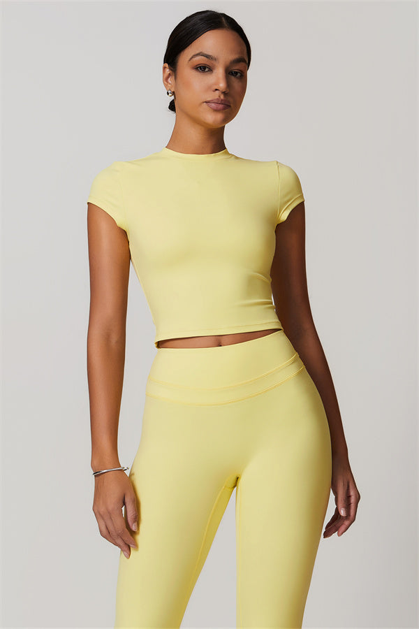 The Enigma T-shirt Leggings 2-Piece Set Yellow Tan