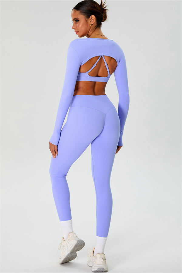 The Ember Sports Bra Crop Top Leggings 3-Piece Set