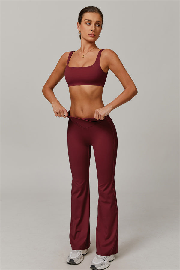 The Halo Sports Bra Flared Leggings 2-Piece Set