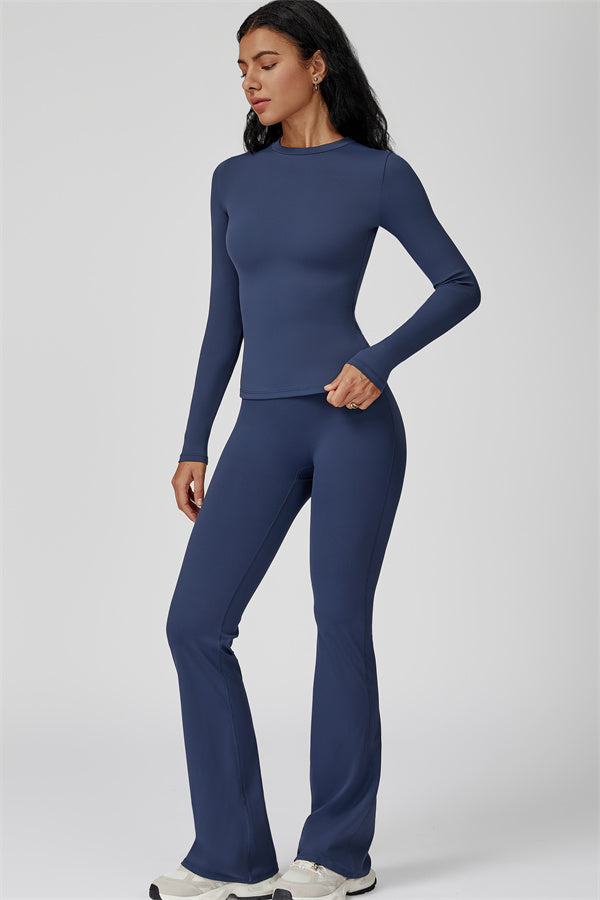 The Oasis Long Sleeve T-shirt Flared Leggings 2-Piece Set
