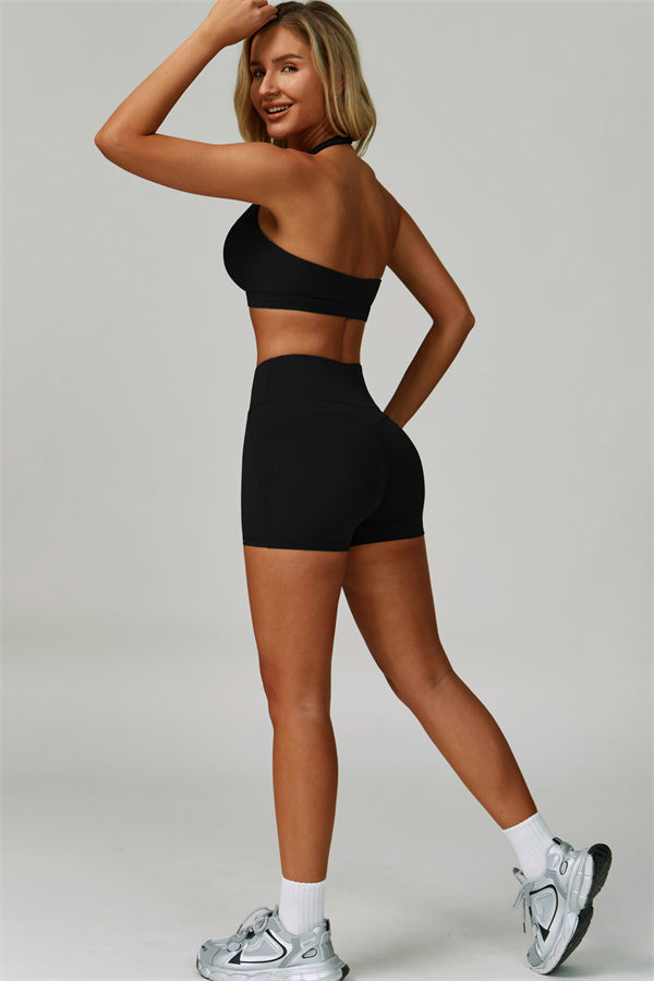 The Bold Cross Back Sports Bra Shorts 2-Piece Set