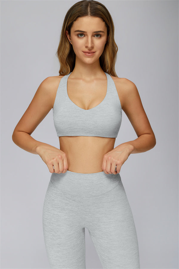 The Radiance Racerback Sports Bra Light Grey