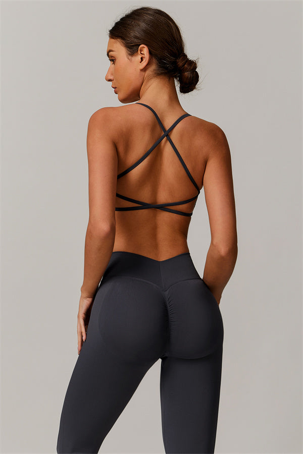 The Nova Luxe Sports Bra Leggings 2-Piece Set Deep Grey