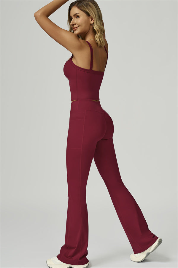The Flourish Crop Tank Flared Leggings 2-Piece Set