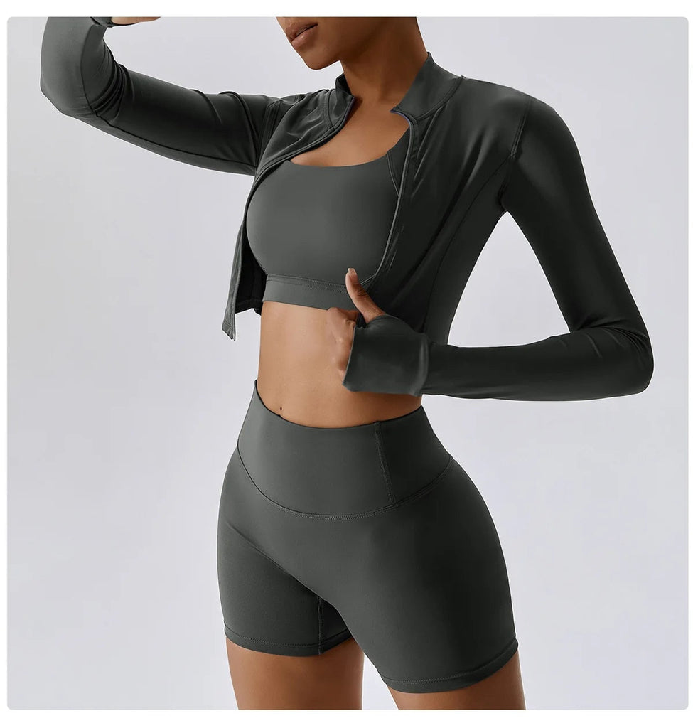 Thea 3 Piece Shorts Set Graphite