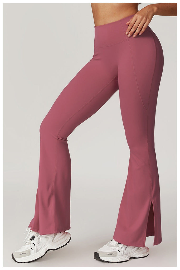 Mira Flared Slit Bottoms Mauve