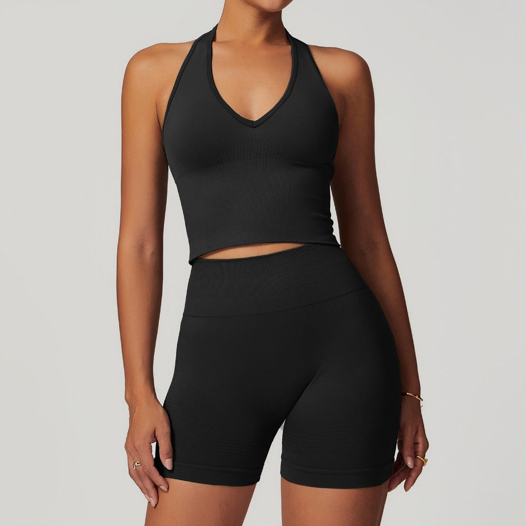 Blake Halter Top & Shorts Set Black