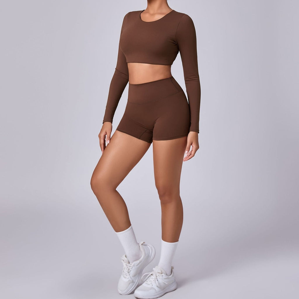 Beth Longsleeve Crop Top & Shorts Set