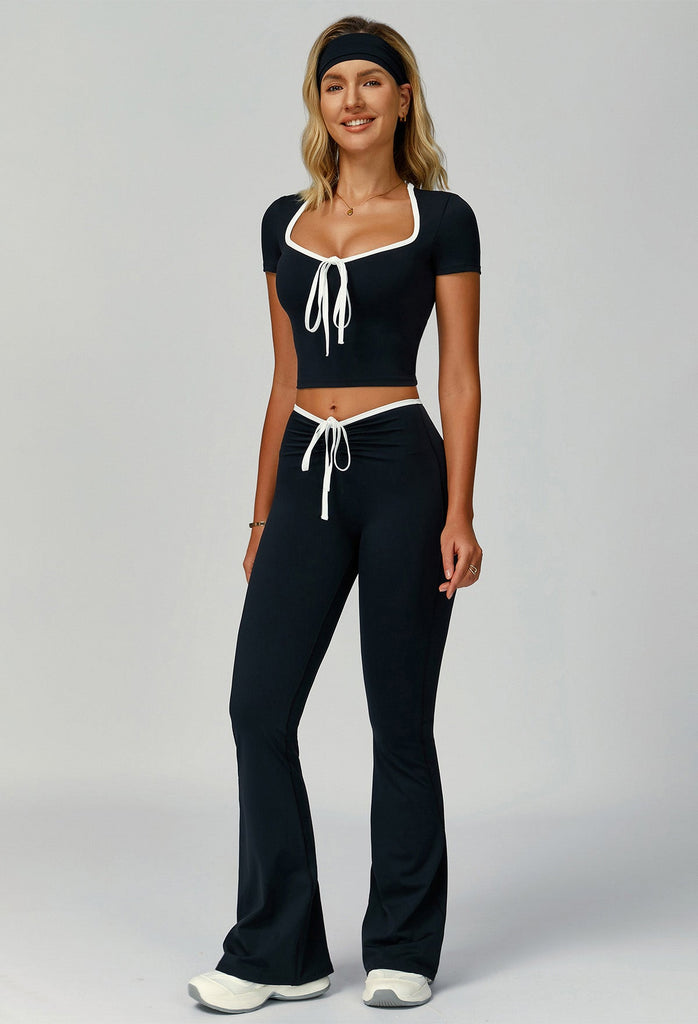 The Bow T-Sleeve Top & Flared Set