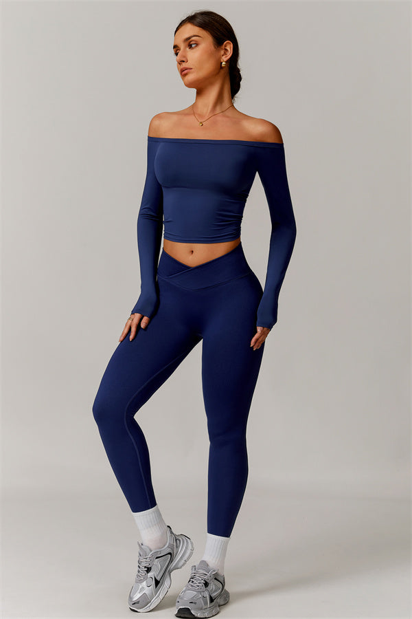 The Vivid Long Sleeve Crop Top Leggings 2-Piece Set