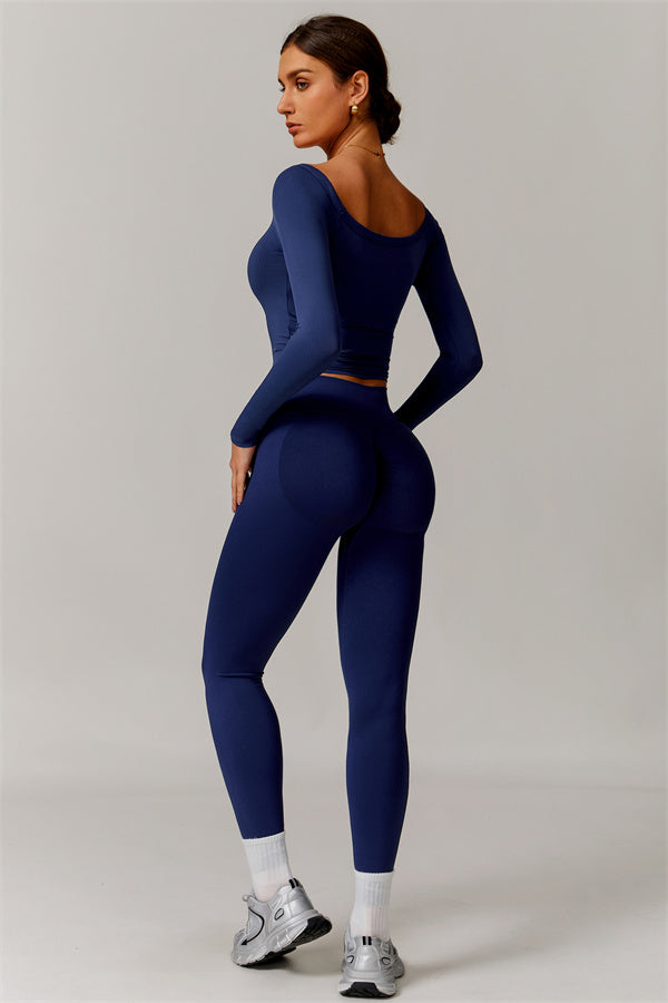 The Vivid Long Sleeve Crop Top Leggings 2-Piece Set