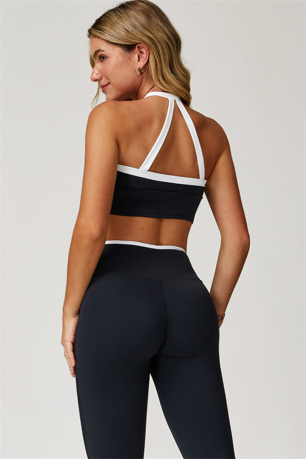 The Quest Cross Back Crop Top Flared Leggings 2-Piece Set