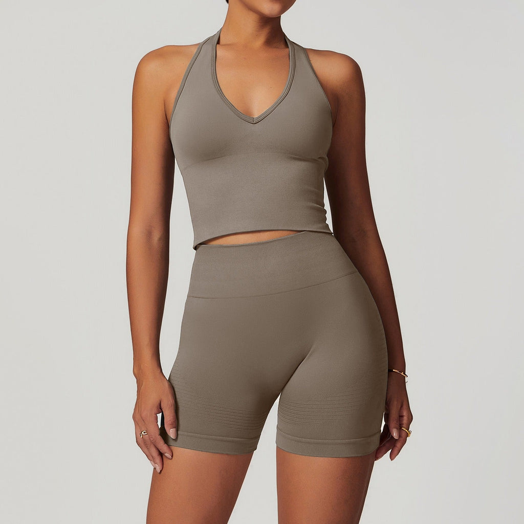 Blake Halter Top & Shorts Set Taupe