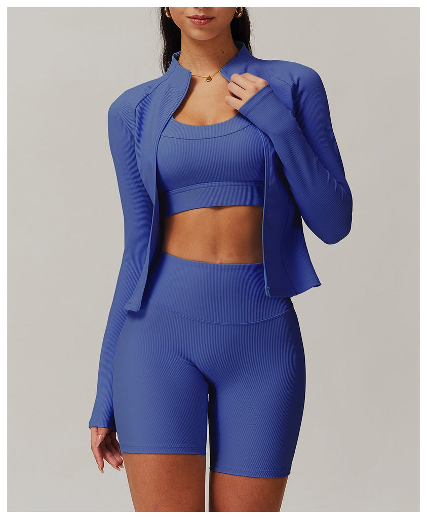 Casey Longsleeve Zip Top & Shorts Set