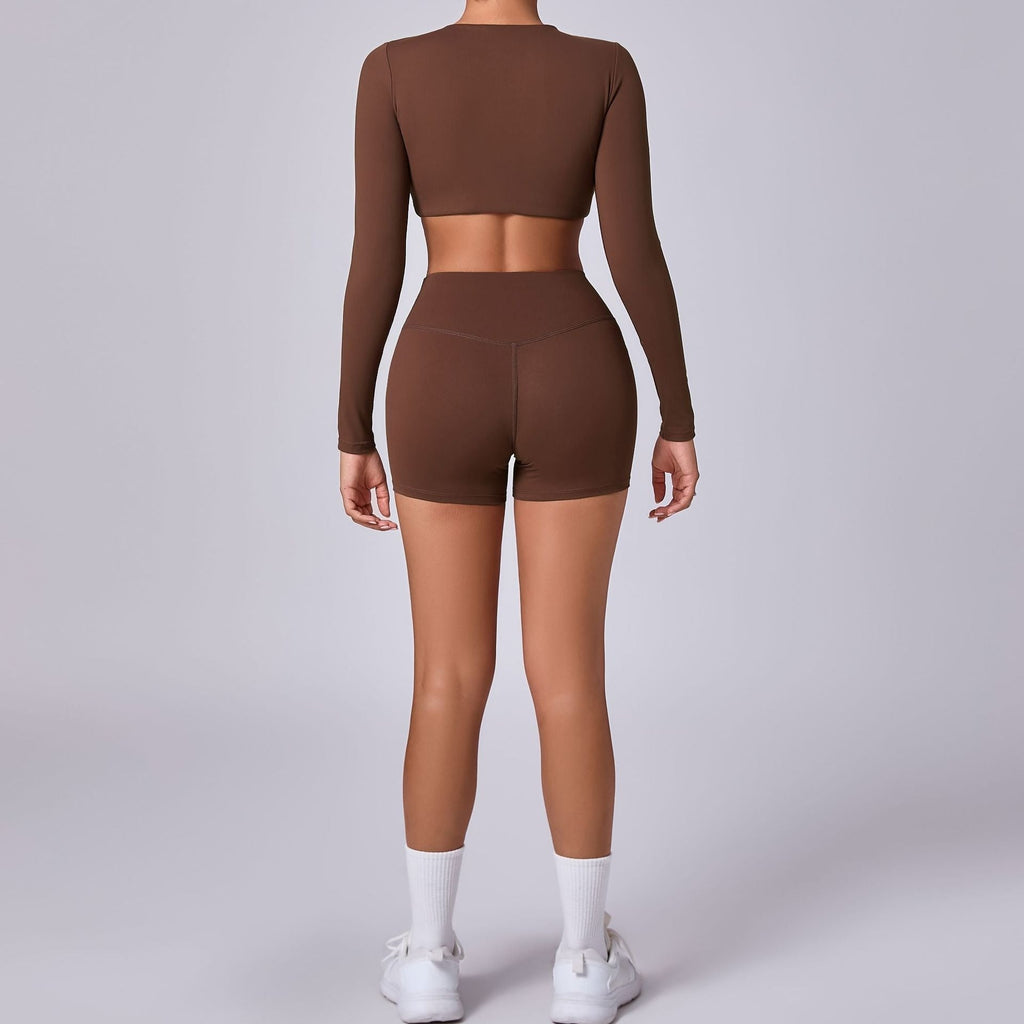 Beth Longsleeve Crop Top & Shorts Set