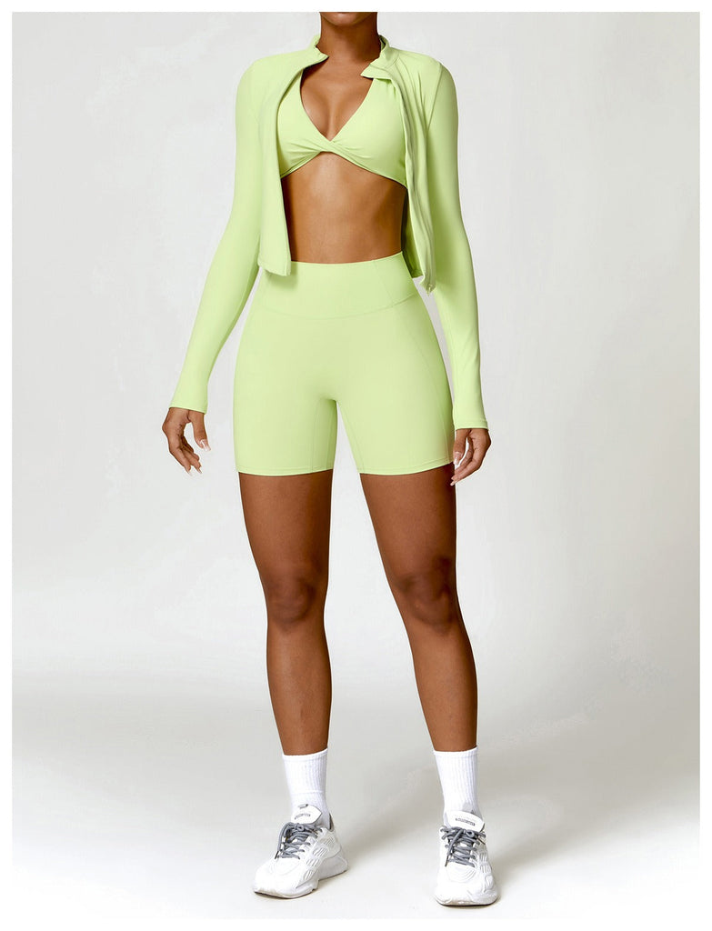 Supreme Zip Longsleeve Top & Shorts Set