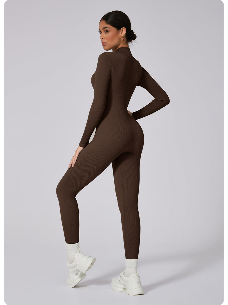 Zip Up Luxe Ribbed Jumpsuit