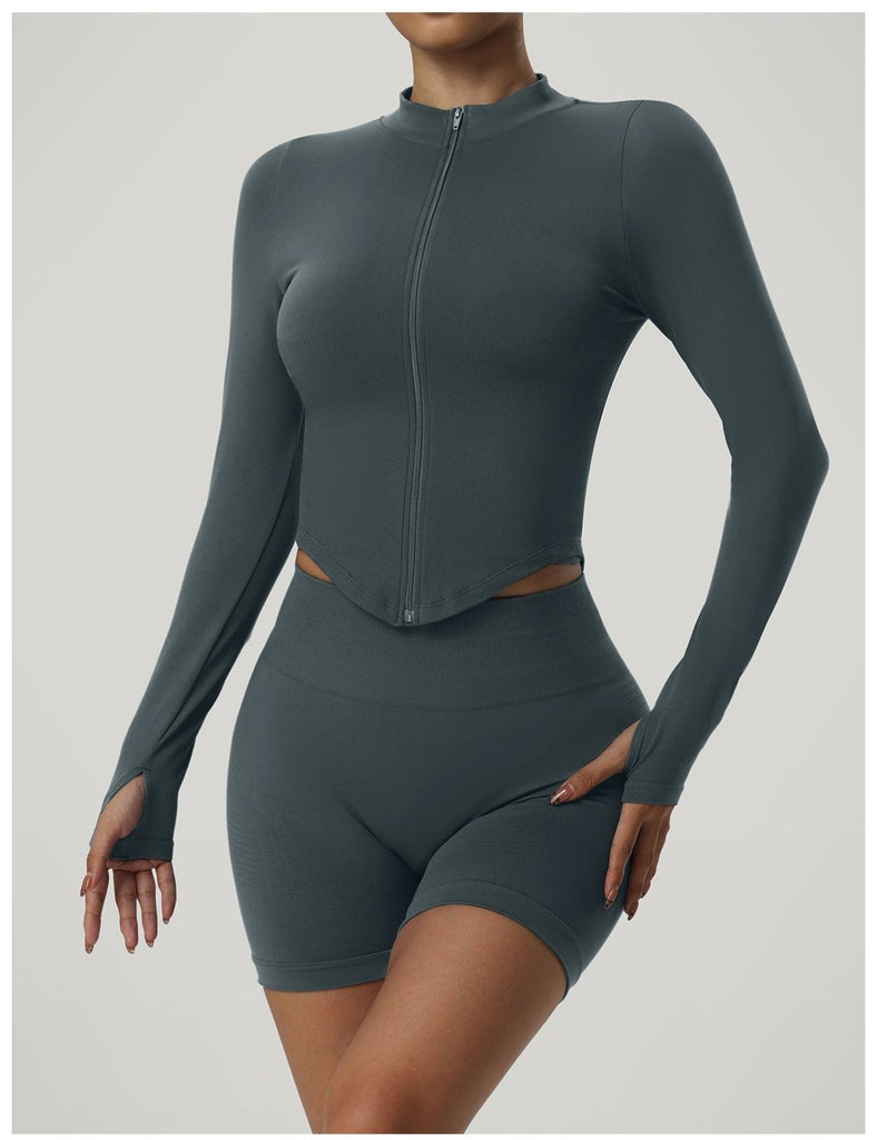 Blake Longsleeve Zip Top & Shorts Set