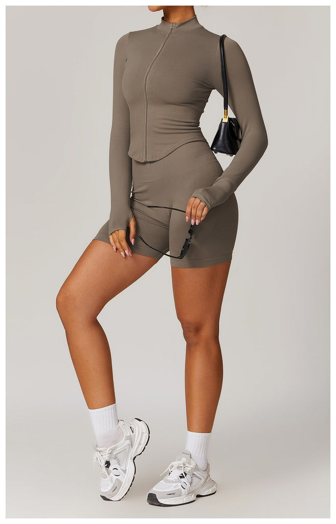 Blake Longsleeve Zip Top & Shorts Set