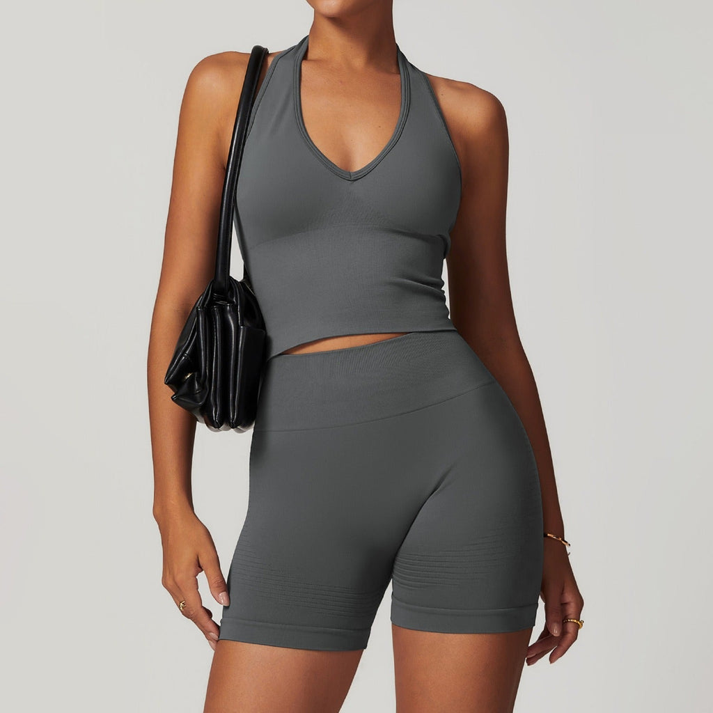 Blake Halter Top & Shorts Set Graphite
