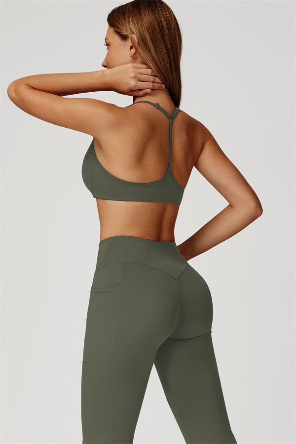 The Propel Sports Bra Flared Leggings 2-Piece Set Flint
