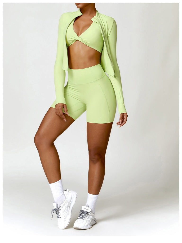 Supreme Zip Longsleeve Top & Shorts Set