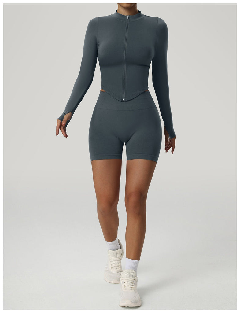 Blake Longsleeve Zip Top & Shorts Set