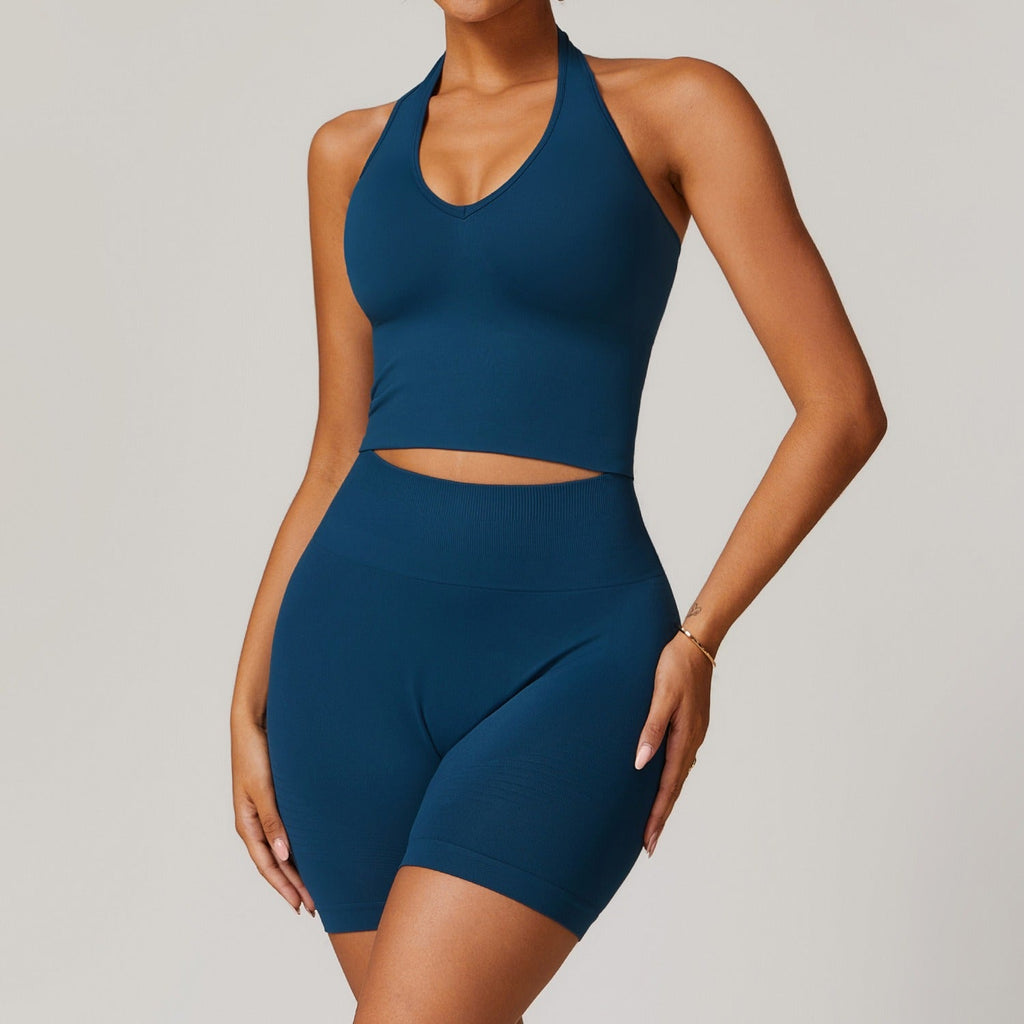 Blake Halter Top & Shorts Set Titanium blue