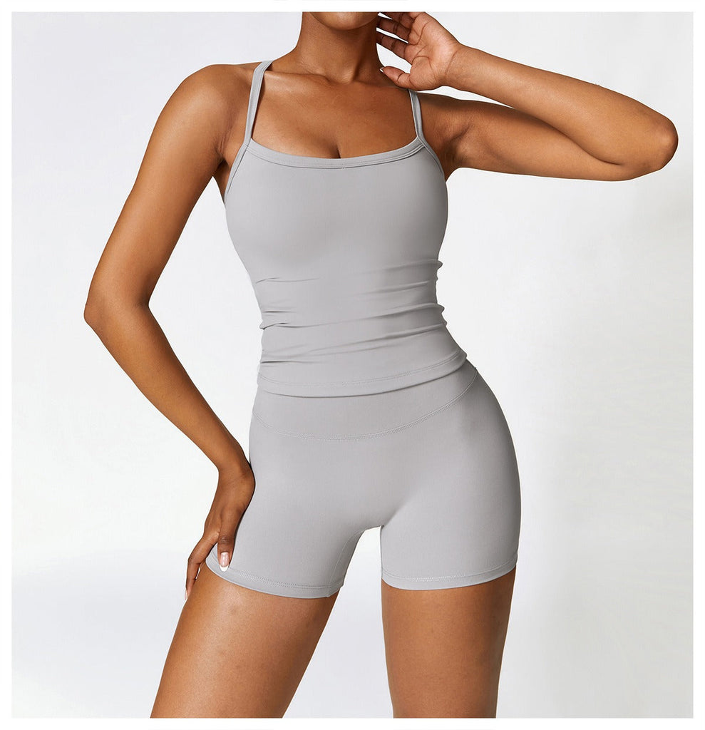 Butter Tank & Shorts Set Light grey