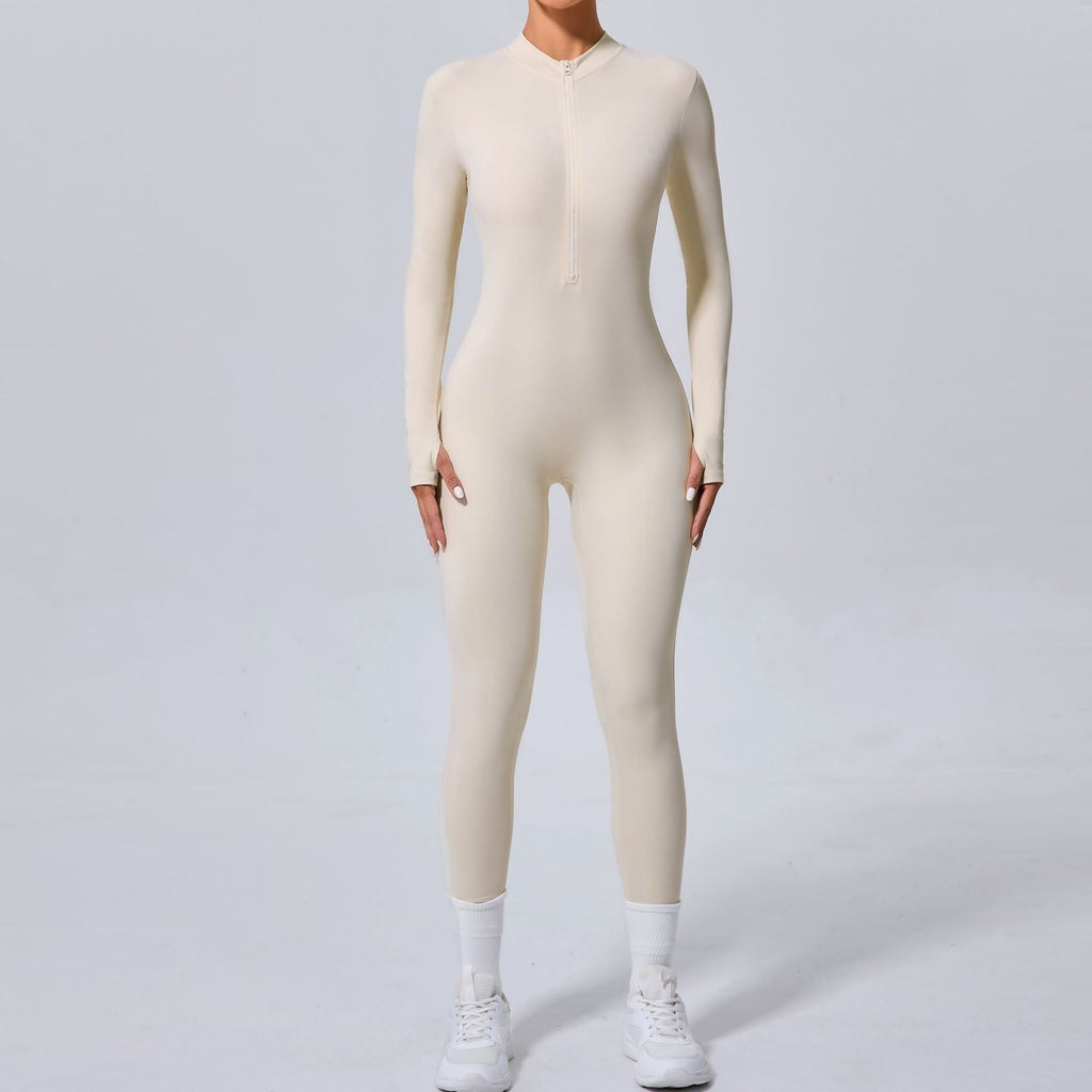 Core Longsleeve Sculpt Jumpsuit Cream